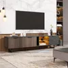 MODFU TV-Schrank Lowboard mit schwarzer Marmoroptik für Produktbild-Vorschau 2