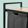 Relaxdays Wäschesammler mit 3 Wäschesäcke, 150 L, Holzoptik Produktbild-Vorschau 6