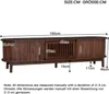 A diagram showing the dimensions of a TV stand. Voir les images du produit