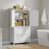 Yaheetech Badschrank Badezimmerschrank mit 2 Türen & 2 Produktbild-Vorschau 3