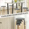 HOMCOM 4er Set Esszimmerhocker Stapelhocker Hocker mit Produktbild-Vorschau 4