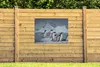 Gartenposter - 120x80 cm - Pinguine springen aus dem Wasser Produktbild-Vorschau 4