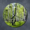 Glasuhr Wanduhr Küchenuhr Echt-Glas 30fi cm Birken Wald Produktbild-Vorschau 2