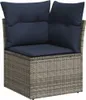 vidaXL 5-teiliges Gartensofa-Set mit Kissen, grau, Produktbild-Vorschau 4