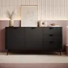 AX LIVING Commode noire Vespasia 163 2T3S – 163,2 cm, style Voir les images du produit 1