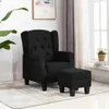 vidaXL Sessel mit Fußhocker Schwarz Stoff Produktbild-Vorschau 2