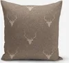 SCHÖNER LEBEN. Kissenhülle Jacquard Hirsch Geweih braun Produktbild-Vorschau 1