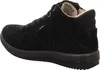 A black leather boot with fur lining. Anteprima dell’immagine prodotto