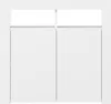 A close-up, front-facing view of a white sideboard. Voir les images du produit