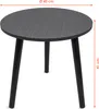 A round, black side table with three legs, shown against a white background with dimensions indicated. Náhľad obrázku produktu