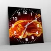 Wanduhr - Quadrat - Glasuhr - Auto Feuer Illustration - Produktbild-Vorschau 4