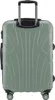 A back view of a medium-sized mint green suitcase with four wheels and a retractable handle. Produktbild-Vorschau