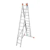 A silver multi-purpose ladder with orange accents is shown against a white background. Podgląd zdjęcia produktu