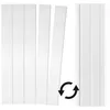 Several white wall panels are arranged in groups, with a circular arrow symbol indicating rotation or assembly. Produktbild-Vorschau