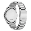 The back of a silver watch with a metal band. Podgląd zdjęcia produktu