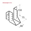 Balkenschuh WB 27, 80x150x2 / Packung 1 Stück Produktbild-Vorschau 3