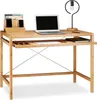 Relaxdays Computertisch Holz, Tastaturauszug, Bürotisch Produktbild-Vorschau 1