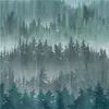 Fototapete Vlies 39181-3 The Wall II Aquarell Wald petrol Produktbild-Vorschau 1