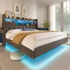 Lit Sweiko 160x200 cm Lit suspendu avec éclairage LED, tête Voir les images du produit 1