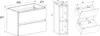 Technical drawings of a bathroom vanity with dimensions. Náhled obrázku produktu