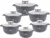 A set of six pots with glass lids, arranged in a staggered formation against a white background. Produktbild-Vorschau