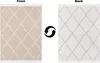 The image shows the front and back of a rug with a diamond pattern. A circular arrow icon indicates the rug can be flipped. Náhľad obrázku produktu