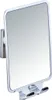 A close-up studio shot of a chrome-finished bathroom mirror with a hook. Anteprima dell’immagine prodotto