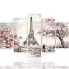Quadro in tela in 5 pezzi Primavera a Parigi 150x100 cm Anteprima dell’immagine prodotto 3