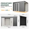 Metall Gerätehaus mit Holzunterstand Garten Brennholzlager Produktbild-Vorschau 9