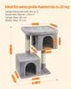 A diagram showing the dimensions and features of a cat tree. Produktbild-Vorschau