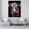 Kuh Pop Art Style Leinwandbild Wandbild Kunstdruck XL Produktbild-Vorschau 2