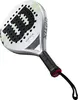 A white and gray padel racket with black grip and black and green accents. Anteprima dell’immagine prodotto