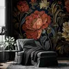Vlies Fototapete - Tapestry Large Flowers Retro Floral Produktbild-Vorschau 1