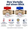 Kugelhahn Set 2er Messing DN25 1 Zoll Thermometer 0-80°C Produktbild-Vorschau 7