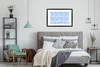 MuchoWow® Gerahmtes Poster Blumen - Muster - Blau 90x60 cm Produktbild-Vorschau 7