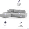FEDVE Ecksofa Eckcouch DHAKA L Form Sofa mit Schlaffunktion Produktbild-Vorschau 4