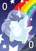 A cartoon unicorn with a rainbow and stars on a dark blue background. Náhľad obrázku produktu