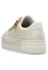A single beige sneaker with a gold zipper and platform sole, shown from the side and back. Náhled obrázku produktu