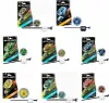 A collage of Beyblade Burst BBX Booster Single Top products, each shown in its packaging with the toy and launcher. Podgląd zdjęcia produktu