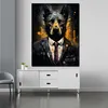 Hund im Anzug Pop Art Leinwandbild Wandbild Kunstdruck XL Produktbild-Vorschau 2