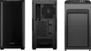 Three views of a computer tower case: front, back, and side. Produktbild-Vorschau