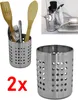 2x Besteckhalter Edelstahl Besteckkorb Abtropfkorb Besteck Produktbild-Vorschau 1