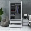 STIV Möbel | Kleiderschrank Weiß Matt 90x50x180 cm | 2 Produktbild-Vorschau 5