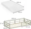 Bodenbett aus Metall Vitalispa Minno Greige 90x200 mit Produktbild-Vorschau 2