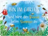 Bin im Garten Metallschild in 15x20 cm mit Blumenwiese und Produktbild-Vorschau 1