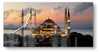 DEQORI Glasuhr 60x30 cm Zahlen 'Mondsichel über Moschee' Produktbild-Vorschau 1