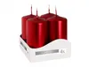Candela votiva BISPOL Aura 9H 8CM SW40/80 RED METALIC 4pz. Anteprima dell’immagine prodotto 1