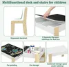 EUGAD Kindertisch mit 2 Stühlen, 4 Staumfach, aus MDF, Weiß Produktbild-Vorschau 4