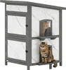 PawHut Katzenhaus aus Holz 2-stöckiges Outdoor Isolierte Produktbild-Vorschau 1