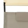 vidaXL Doppel-Sonnenliege mit Sonnendach Textilene Taupe Produktbild-Vorschau 5
